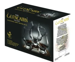 Barstuff The Glencairn Whisky Tasting Set mit 2 Gläsern, Wasserkrug und Holztablett