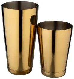 Barstuff Tin on Tin Shaker mit Bodenkappe, Prime Bar - goldfarben (850ml)