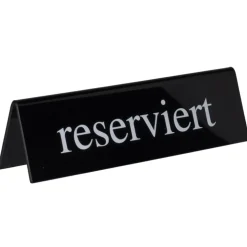 Barstuff Tischaufsteller Kunststoff schwarz-weiß - reserviert