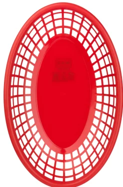 Barstuff Tischkorb rot, PE, oval - 23,5x15x4,5cm
