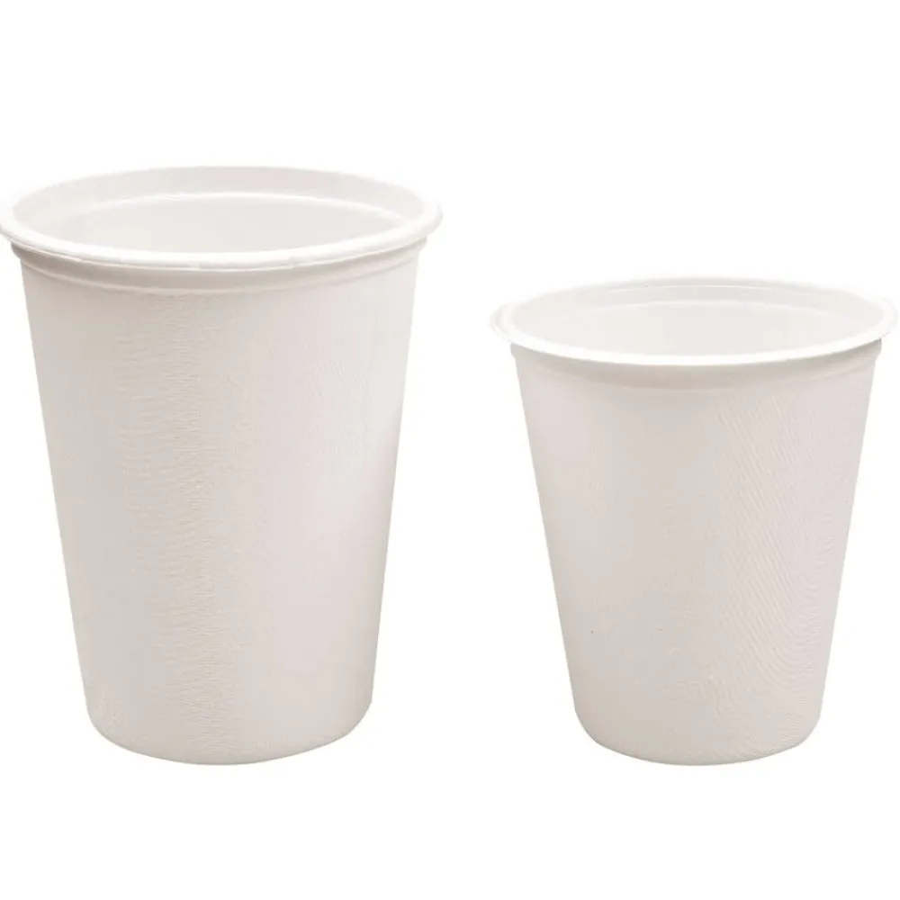 Barstuff Trinkbecherdeckel Zuckerrohr, weiß - 8cm (50 Stk.)