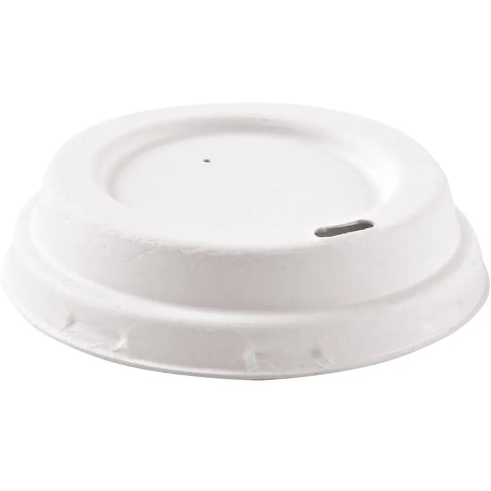 Barstuff Trinkbecherdeckel Zuckerrohr, weiß - 8cm (50 Stk.)