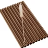 Barstuff Trinkhalme, Edelstahl (8x150mm), kupferfarben - 10 Stk.-Set mit Reinigungsbürste