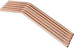 Barstuff Trinkhalme, Edelstahl (5x230mm) - kupferfarben (6 Stk.)
