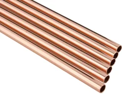 Barstuff Trinkhalme, Edelstahl (5x230mm) - kupferfarben (6 Stk.)