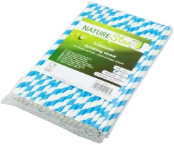 Barstuff Trinkhalme, Papier (6x195mm) - blau-weiß gestreift (100 Stk.)