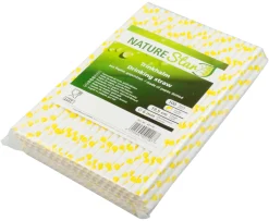 Barstuff Trinkhalme, Papier (6x195mm) - Punkte (gelb-weiß) - 100 Stk.
