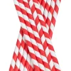 Barstuff Trinkhalme, Papier (8x255mm) - rot-weiß gestreift