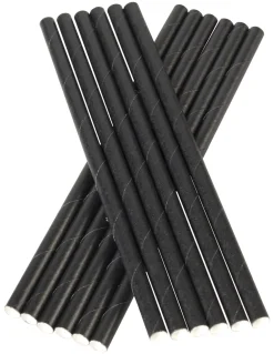 Barstuff Trinkhalme, Papier (6x150mm), Prime Bar - schwarz (100 Stk.)