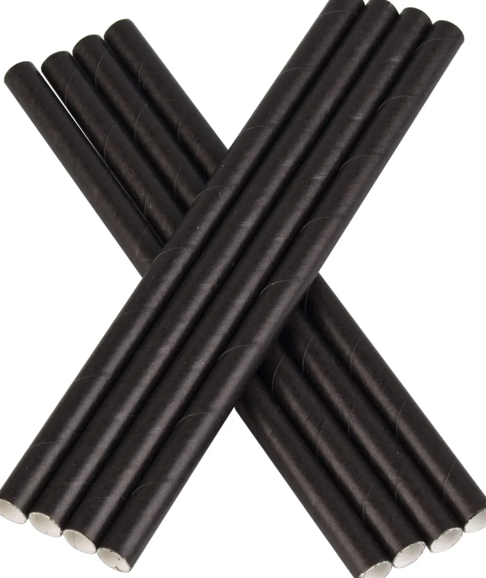 Barstuff Trinkhalme, Papier (8x150mm), Prime Bar - schwarz (100 Stk.)