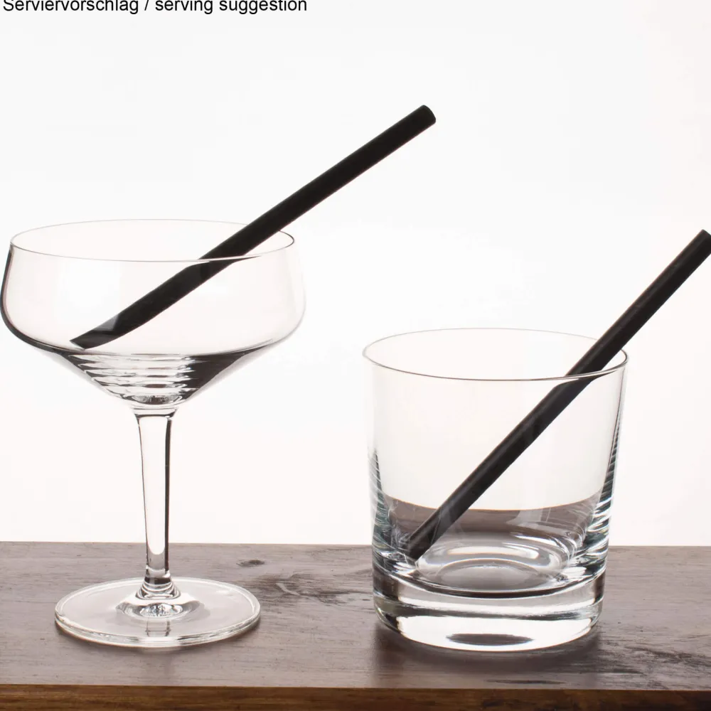 Barstuff Trinkhalme, Papier (8x150mm), Prime Bar - schwarz (100 Stk.)
