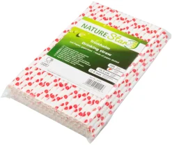 Barstuff Trinkhalme, Papier (195x6mm), Punkte (rot-weiß) - 100 Stk.