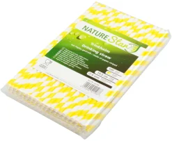 Barstuff Trinkhalme, Papier (6x195mm), Streifen (gelb-weiß) - 100 Stk.