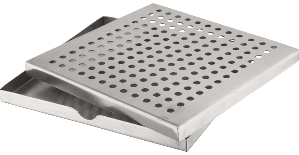 Barstuff Tropfblech, Edelstahl, runde Lochung, Prime Bar - 14x14x1cm