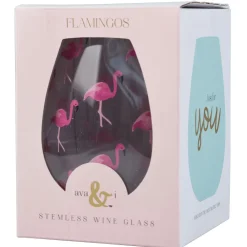 Barstuff Weinglas ohne Stiel, Flamingos - 590ml (1 Stk.)