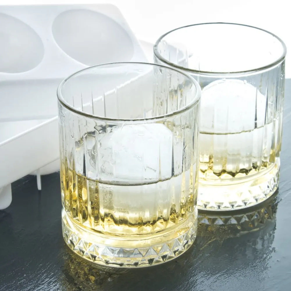 Barstuff Whisky Ice Ball Set - 2 Whiskygläser + Kugel-Eisform