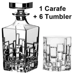 Barstuff Whisky Set Etna, RCR - 1 Karaffe + 6 Tumbler