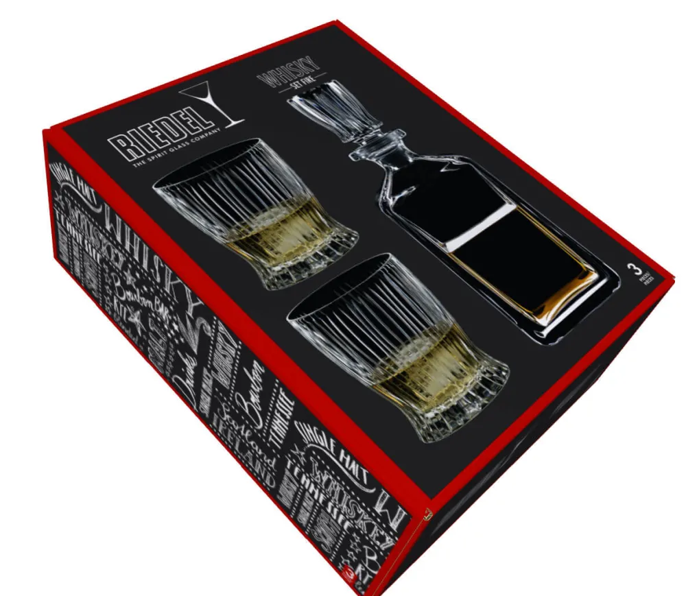 Barstuff Whisky Set Fire, Riedel - 2 Tumbler + Whiskykaraffe