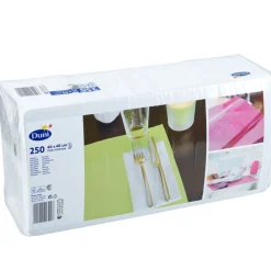 Barstuff Zellstoffserviette Duni, 40x40cm, 1/8 Falz, 3-lagig - weiß (1250 Stk.)