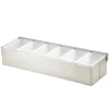 Barstuff Zutatenbehälter Edelstahl - 6 Fächer (44,3x14x9 cm)