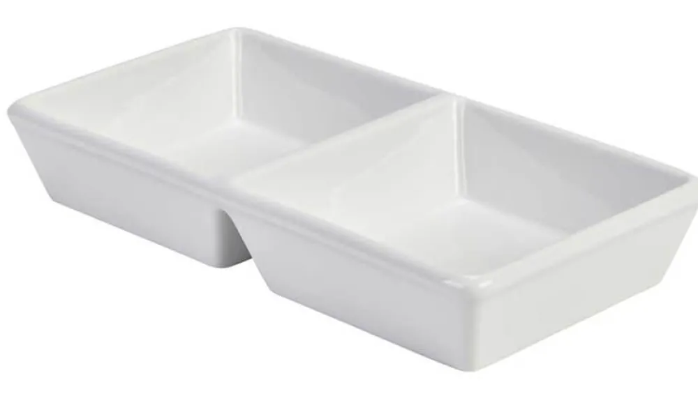 Barstuff Zweigeteilte Schale, Porzellan, weiß (4 Stk.)